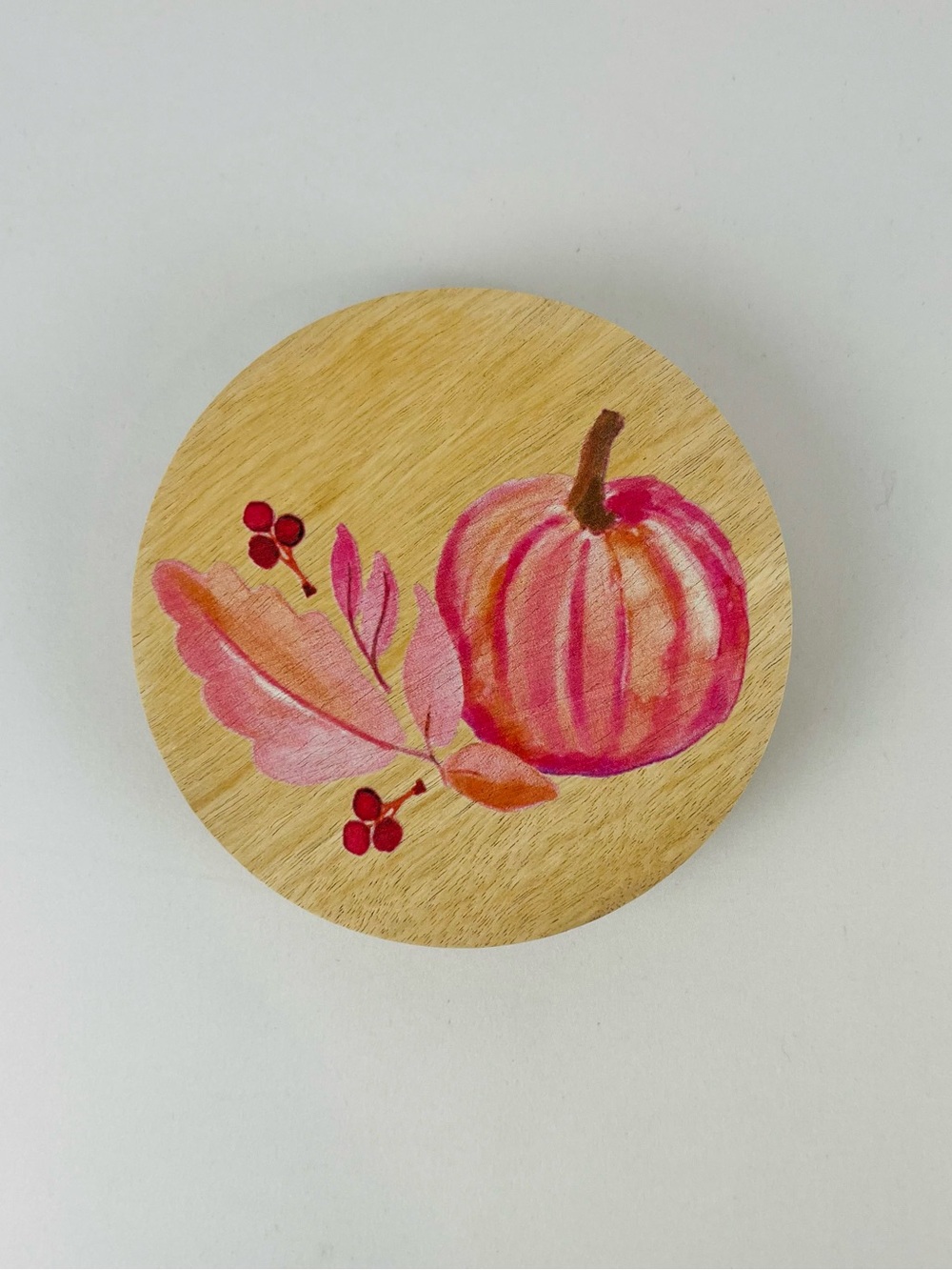 Sand + Fog Sand + Paws 2 Wick 12oz Candle Replacement Pumpkin Wood Lid Pink Tan